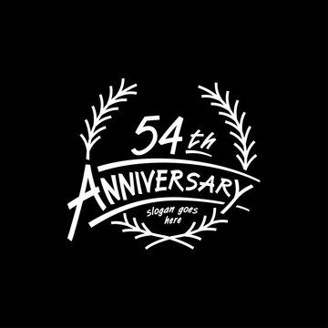 54 years design template. Vector and illustration. 54 years logo.