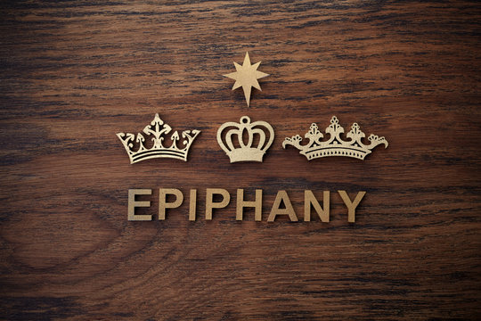 Three kings day. Melchior, Caspar and Balthazar. Background with the star of Bethlehem.