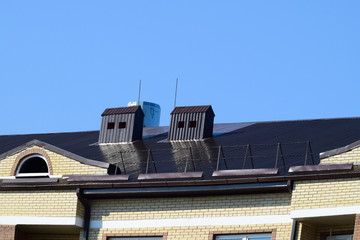 The roof of a multistory building