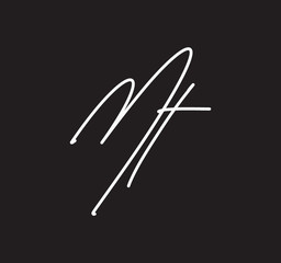 Couple Cursive Letters Initial Signature Handwriting Calligraphy