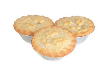 closeup mincemeat pies with sugar on top