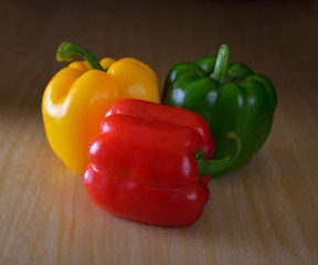 Bell pepper on wood table