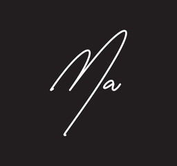 Couple Cursive Letters Initial Signature Handwriting Calligraphy