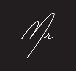 Couple Cursive Letters Initial Signature Handwriting Calligraphy
