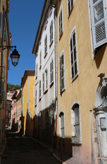 Fototapeta na wymiar France, Provence , Hyeres, old town street