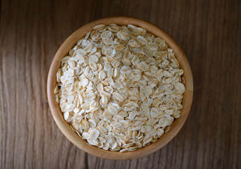 Oat on wood table