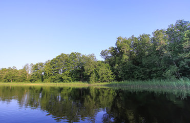 Fototapeta na wymiar Scenic view to landscape with lake in Latvia, Latgale, East Europe. Summer nature.
