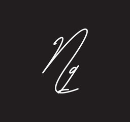 Couple Cursive Letters Initial Signature Handwriting Calligraphy