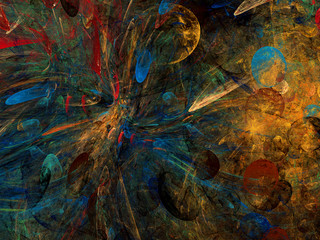 abstract chaotic fractal background 3D rendering illustration