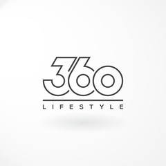 Logo Design is Number 360 with Customized Letter