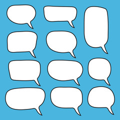 Fototapeta premium Empty Speech bubble, text balloon hand drawing. For text communication. Vector.