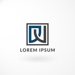 Lettermark Design is Combination Letter D and V with Line Square