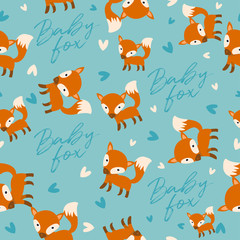 Big set of young animal seamless pattern : Vector Illustration
