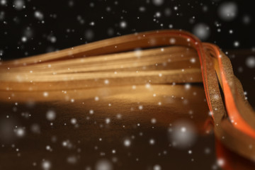 Abstract background. Gold (bronze) wave on black.