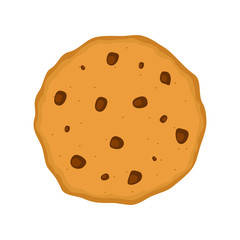 Chocolate tasty chip vector icon isolated on the white background 