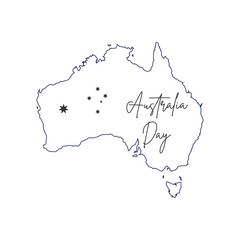 Simple Design Happy Australia Day. Creative Hand drawn text for Australia day