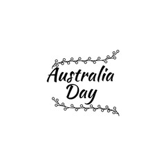 Simple Design Happy Australia Day. Creative Hand drawn text for Australia day
