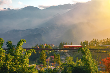 Train Sapa town to Fansipan legend Vietnam 
