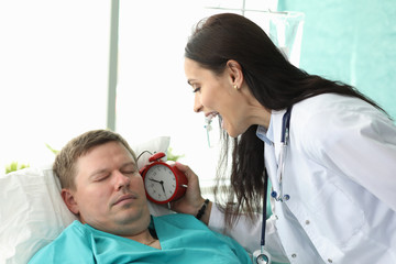 Nurse screaming awaking to patient