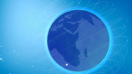Global network connection. Digital earth. Connection lines Around Earth Globe.