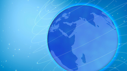 Global network connection. Digital earth. Connection lines Around Earth Globe.