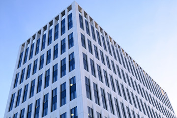 Facade of modern office buildings in a new contemporary business center.