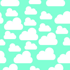 Cute Clouds Pattern. Seamless Vector.