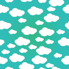 Cute Clouds Pattern. Seamless Vector.