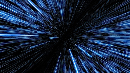 Space Travelling in the Speed of Light.  Abstract light, fibre-optic. Super speed. Particle or space traveling. Particle zoom background.