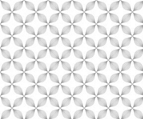 Linear vector pattern, repeating petals, gray line of leaf or flower