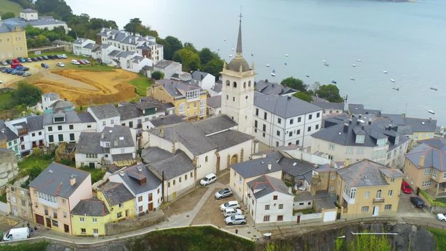 Castropol village in Asturias of Spain and Ribadeo Eo river