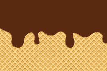 ice cream cone texture and chocolate melting.