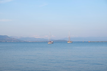 Ausblick Mittelmeer mit Booten