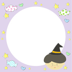 ハロウィンのおばけとお化けカボチャのフレーム素材 Wall Mural Ako