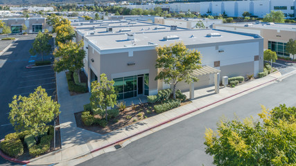 Aerial View Of Industrial Commerce Office Buildings