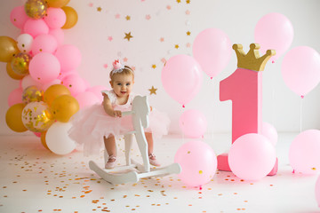 First birthday girl pink decor