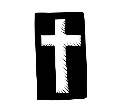Stylized Christian Cross Doodle