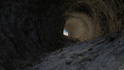 3d Illustration of a stone cave