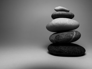 stack of stones on white background