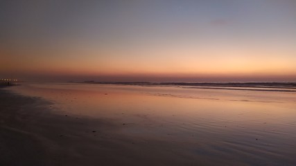 Fototapeta na wymiar Amazing sunset in Agadir Beach