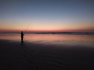 Fishing man in agadir beach