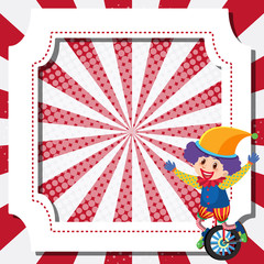 Frame template design with circus clown