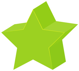 Geometric shape of star in green color