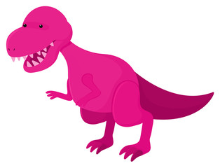 Single picture of tyrannosaurus rex in pink