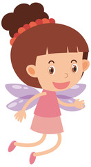Single character of cute fairy on white background