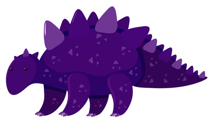 Single picture of stegosaurus in purple