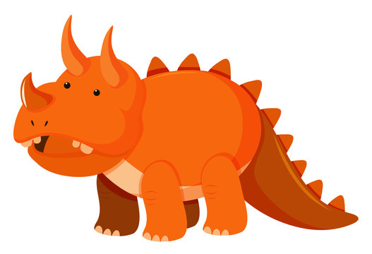 Single picture of triceratops in orange