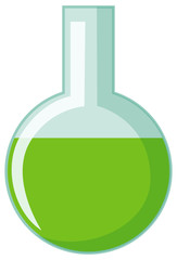 Round flask with green chemical inside