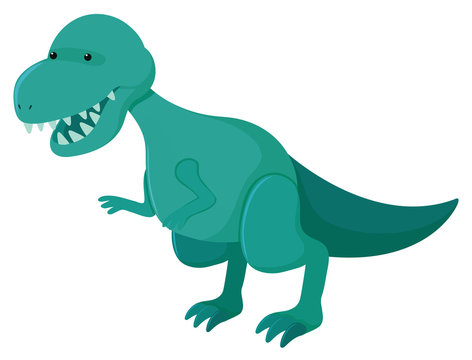 Single picture of tyrannosaurus rex in green