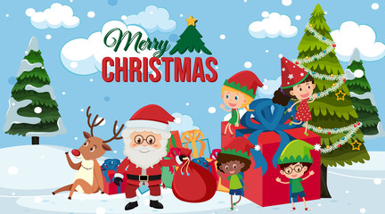 Border template with christmas theme background